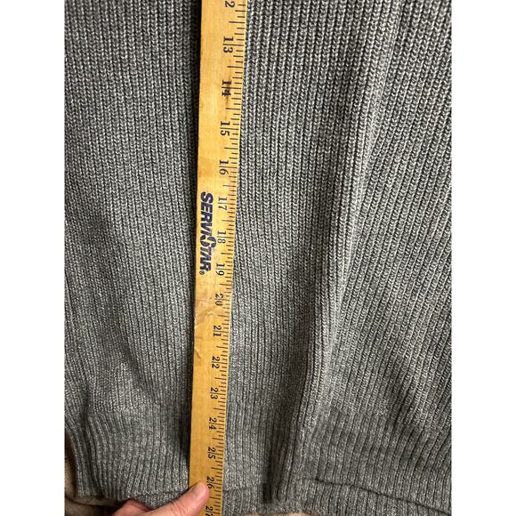American Eagle Men’s Gray Grandpa Cardigan Sweater Medium Classic Preppy - Picture 7 of 7